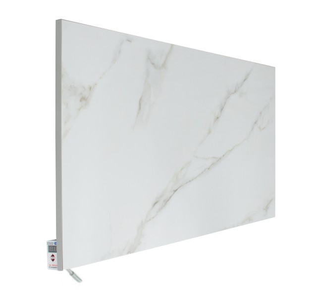 Керамічна панель TEPLOCERAMIC, 20м2, 1000Вт, електр. упр-ння, 120 х 60см, терморегулятор, білий мармур