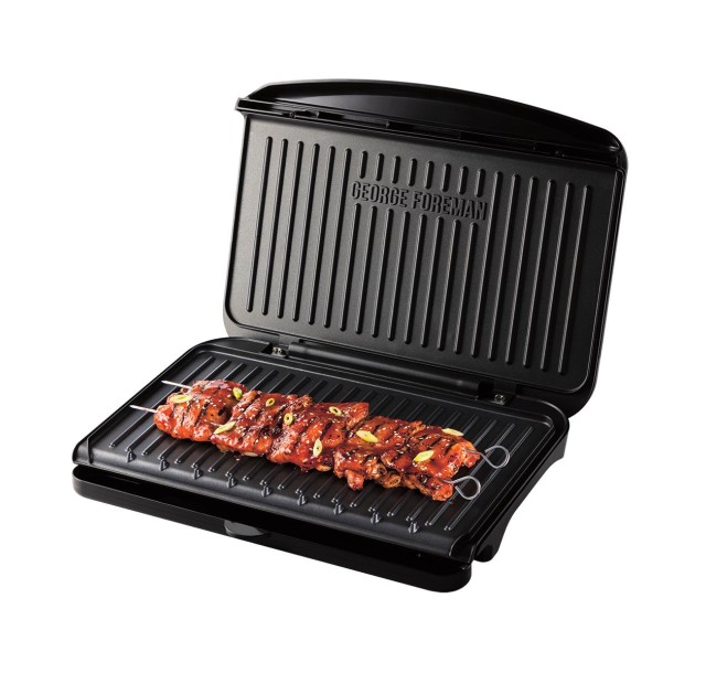 Гриль George Foreman прижимний Fit Grill Large 2400Вт, темп. режимів-1, пластик, чорний