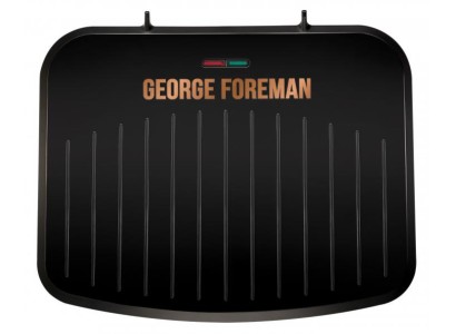 Гриль George Foreman притискний Fit Grill Copper Medium 1630Вт, темп. режимів-1, пластик, чорний