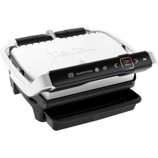 Гриль Tefal прижимний OptiGrill Elite 2000Вт, темп. режимів-15, з`ємні пластини, метал