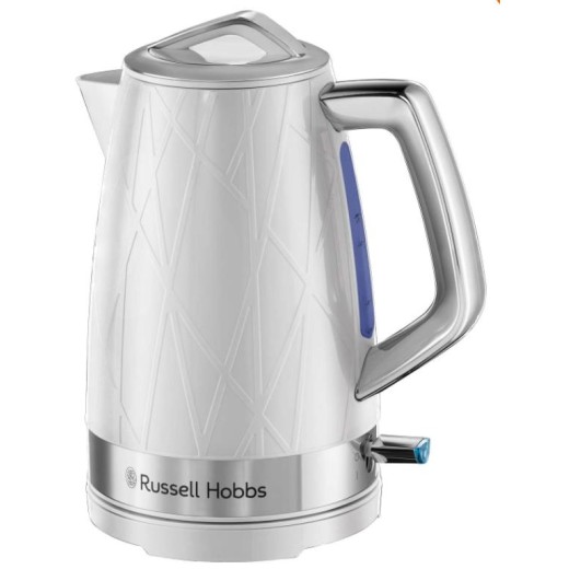 Електрочайник Russell Hobbs Structure, 1.7л, пластик, підсвічування, біло-сріблястий