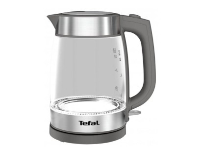 Електрочайник Tefal Glass Kettle 1.7л, скло, сріблясто-чорний