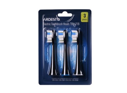 Насадка до електричних зубних щіток Ardesto TBH-21B чорна, 3 шт. в комплекті