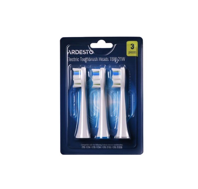 Насадка до електричних зубних щіток Ardesto TBH-21W біла, 3 шт. в комплекті