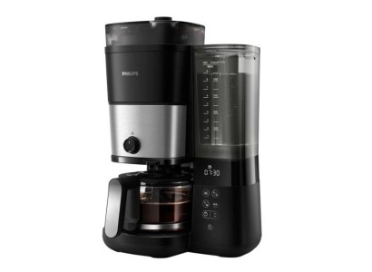 Кавоварка Philips крапельна All-in-1 Brew 1.25л, зерно + мелена, дисплей, підігрів кавника, кавомолка, чорний