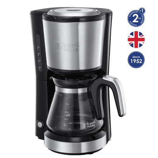 Кавоварка Russell Hobbs крапельна Compact Home, 0.74л, мелена, чорно-сріблястий