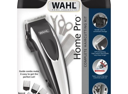 Машинка для стрижки WAHL HomePro Complete Kit, від мережі, вібраційний мотор, насадок-8, кейс,акс. компл, сталь, чорно-сріблястий