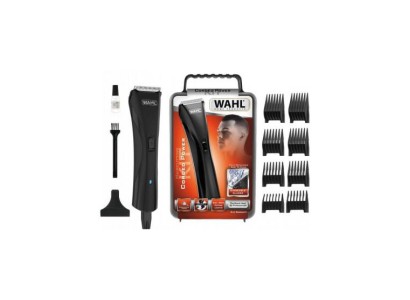 Машинка для стрижки WAHL Hybrid Clipper, від мережі, вібраційний мотор, насадок-8, сталь, чорний