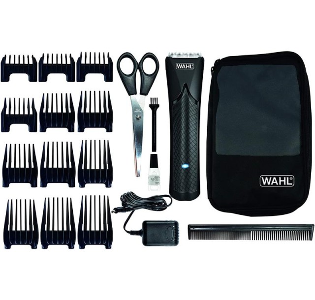 Машинка для стрижки WAHL Li EU black, акум., роторний мотор, насадок-12, кейс,ножиці, гребінець в компл, сталь, чорний