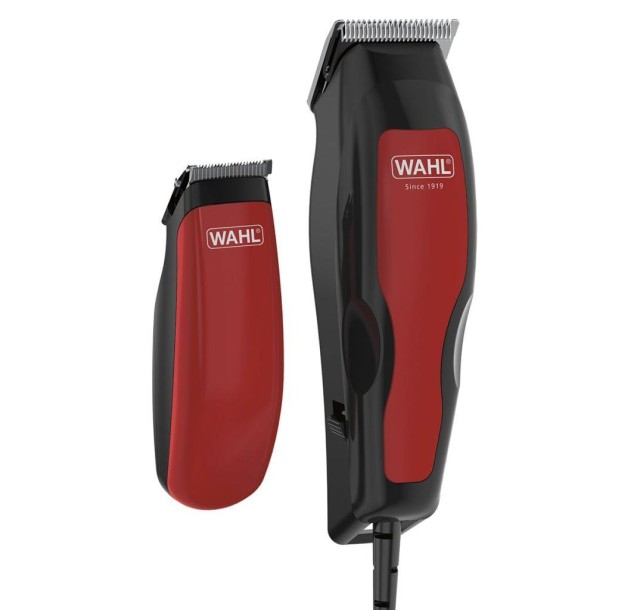 Машинка для стрижки WAHL ColorPro Combo, від мережі, вібраційний мотор, насадок-8, кейс, міні триммер у компл., сталь, біло-синій