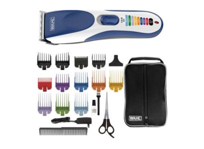 Набір для стрижки WAHL Color Pro Cordless, мережа+акум., тример,гребінець,ножиці, сталь, синій