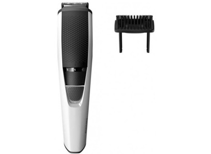 Тример Philips Beardtrimmer series 3000, для бороди і вусів, акум., сталь, чорно-сріблястий