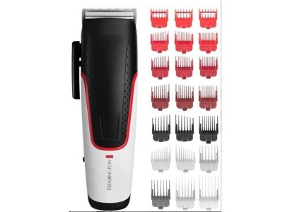 Машинка для стриження  Remington E51 Easy Fade Hair Clipper, мережа+акум., роторний мотор, насадок-3, кейс, титан.напил., чорн-біл