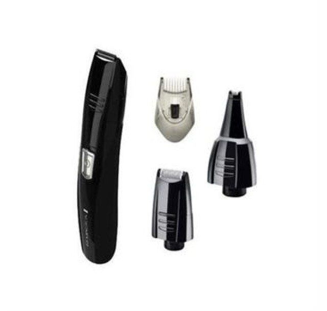 Тример Remington Pilot all in one kit, для бороди, вусів, носа та тіла, ААх2, насадок-4, сталь, чорний