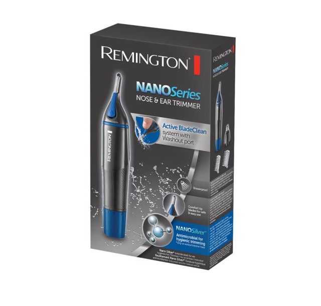 Тример Remington Nano Series, для носа та вух, ААх1, насадок-3, сталь, чорно-синій