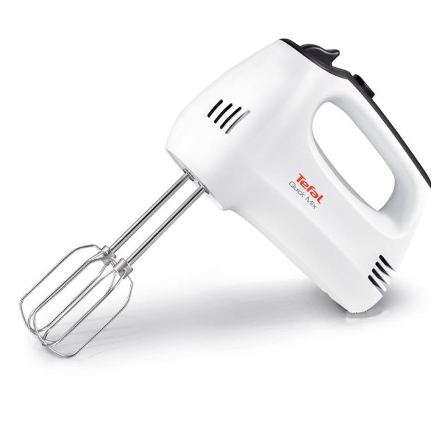 Міксер Tefal ручний Quick Mix 300Вт, насадки-4, турборежим, біло-сірий