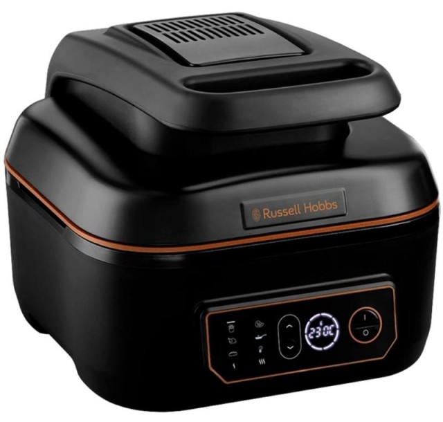 Мультипіч Russell Hobbs SatisFry Air&Grill, 1745Вт, чаша-5.5л, сенсорне керув., алюміній/пластик,чорно-помаранчевий