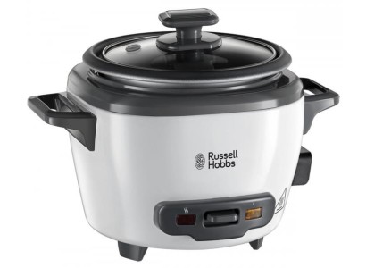 Рисоварка Russell Hobbs, 200Вт, чаша-0.7л, механічне керув., знімна кришка, нерж. сталь, чорно-білий