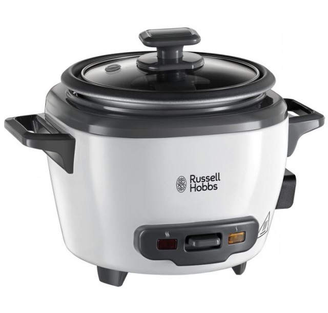 Рисоварка Russell Hobbs, 200Вт, чаша-0.7л, механічне керув., знімна кришка, нерж. сталь, чорно-білий