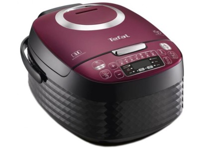 Мультиварка Tefal Spherical, 750Вт, чаша-4л, електронне керув., пластик, чорно-бордовий