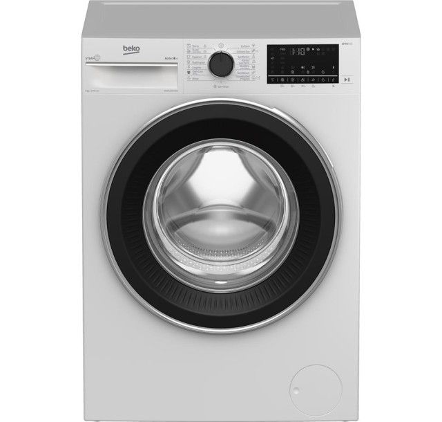 Пральна машина Beko фронтальна, 8кг, 1400, A+++, 55см, дисплей, пар, інвертор, AutoDose, білий