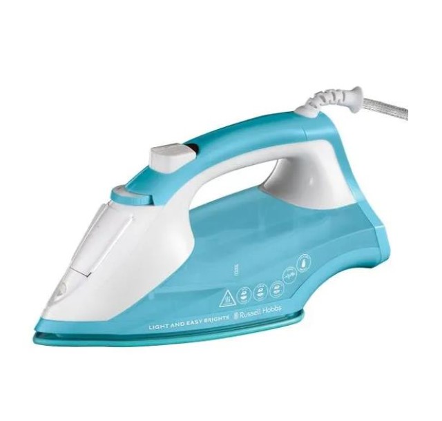 Праска Russell Hobbs Light & Easy Brights, 2600Вт, 240мл, паровий удар -35гр, постійна пара - 115гр, Anti-calc, керам. підошва, блакитний