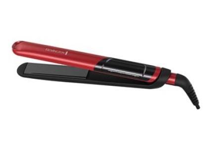 Випрямляч Remington Silk Straightener, 300Вт, 150-235С, дисплей, кейс, кераміка, чорно-червоний