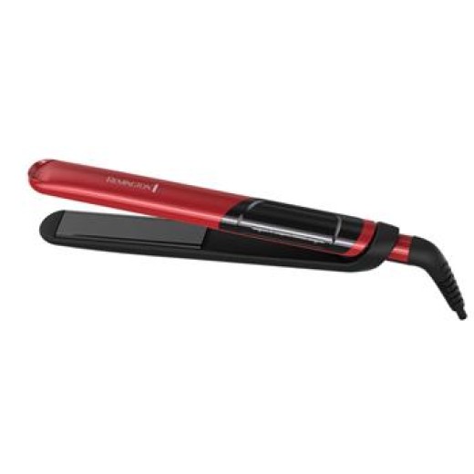 Випрямляч Remington Silk Straightener, 300Вт, 150-235С, дисплей, кейс, кераміка, чорно-червоний