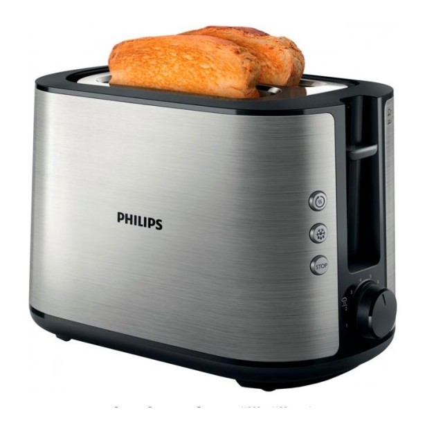 Тостер Philips WiWa Collection 950Вт, метал/пластик, чорний