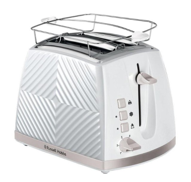 Тостер Russell Hobbs GrooWe 2 Slice 850Вт, підігрів, розморож., пластик, білий