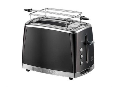 Тостер Russell Hobbs Matte Black 2 Slice, 1550Вт, нержавіюча сталь, підігрів, розморожування, чорний