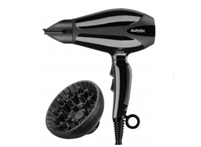 Фен Babyliss, 2400Вт, 3 режими, дифузор, іоніз-я, хол. обдув, чорний