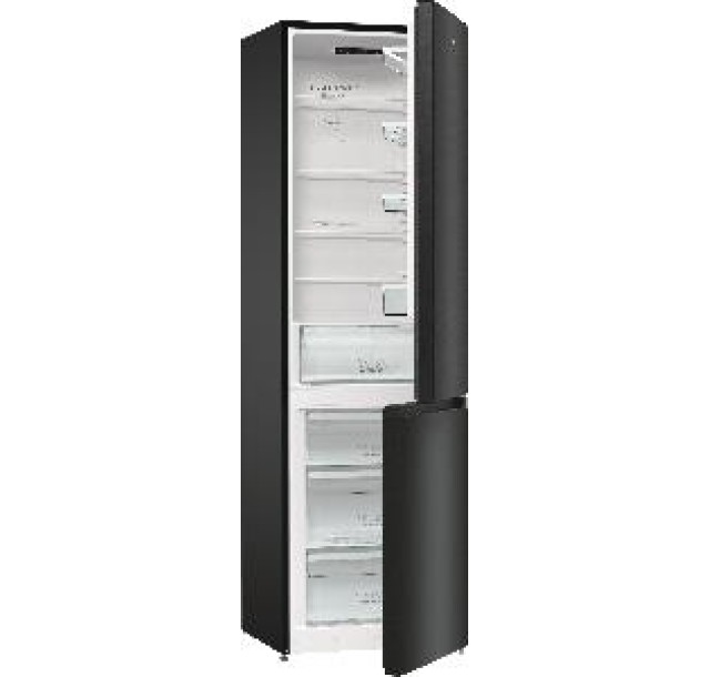 Холодильник з нижн. мороз. камерою Gorenje, 200х60х60см, 2 двері, 235( 96)л, А++, NoFrost+ , LED дисплей, Зона св-ті, чорний