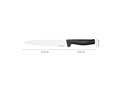 Кухонний ніж для м'яса Fiskars Hard Edge, 21.6см, нержавіюча сталь, пластик, чорний