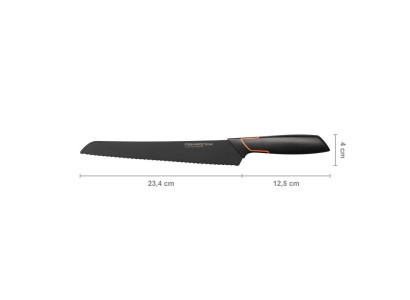 Кухонний ніж для хліба Fiskars Edge, 23.4см, нержавіюча сталь, пластик, чорний