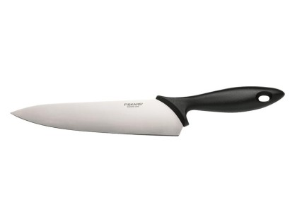 Кухонний ніж кухарський Fiskars Essential, 21.4см, нержавіюча сталь, пластик, чорний, пластик