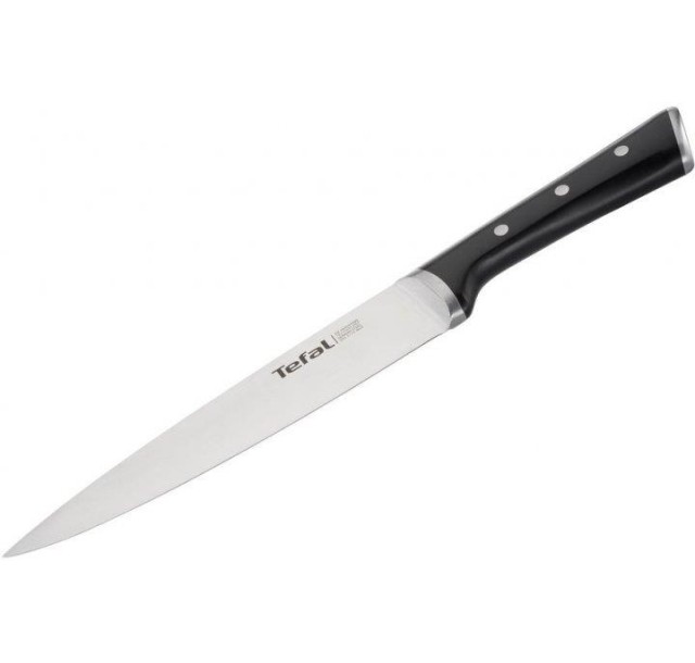 Кухонний ніж поварський Tefal Ice Force, 20см, нержавіюча сталь, пластик, чорний