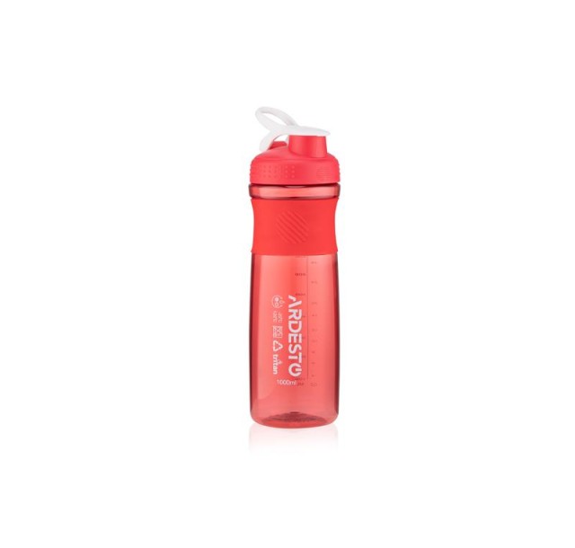 Пляшка для води Ardesto Smart bottle, 1000мл, тритан, червоний