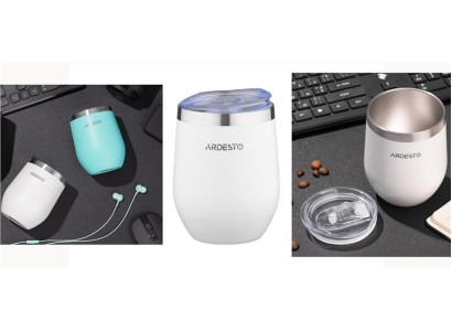 Термокухоль Ardesto Compact Mug, 350мл, нержавіюча сталь, білий