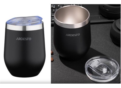 Термокухоль Ardesto Compact Mug, 350мл, нержавіюча сталь, чорний