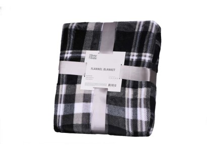 Плед Ardesto Flannel, 200х220см, 100% поліестер, клітинка, сірий