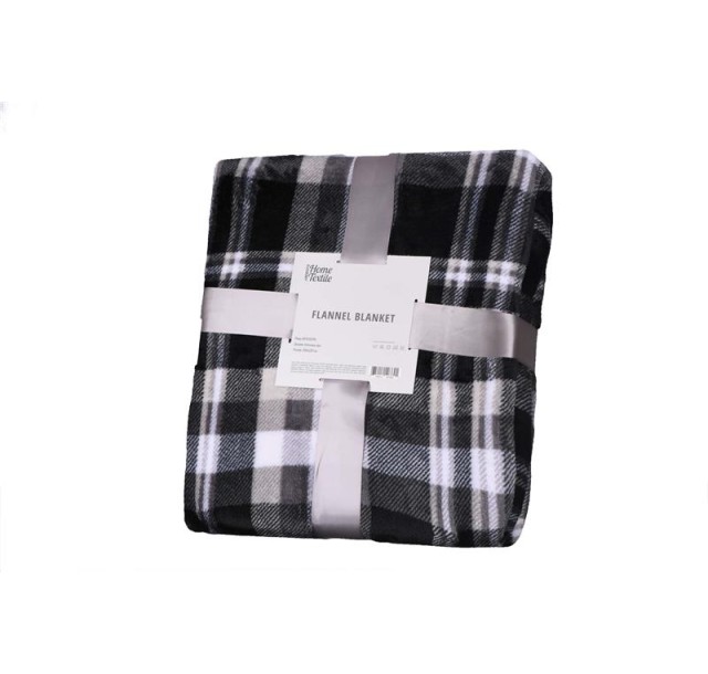 Плед Ardesto Flannel, 200х220см, 100% поліестер, клітинка, сірий