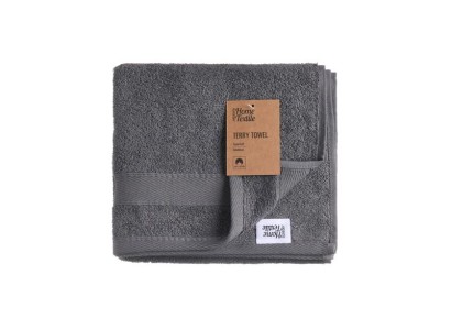 Рушник махровий Ardesto SuperSoft, 50х90см, 100% бавовна, сірий темний