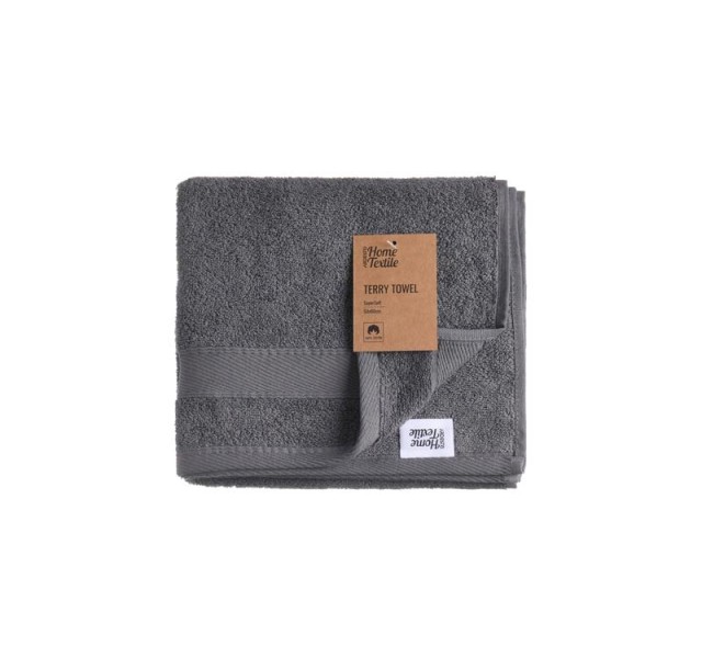 Рушник махровий Ardesto SuperSoft, 50х90см, 100% бавовна, сірий темний