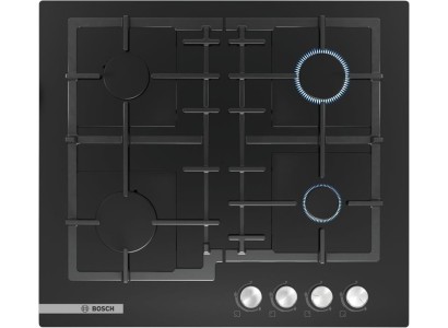 Варильна поверхня Bosch  газова на склі, 60см, чавун, чорний