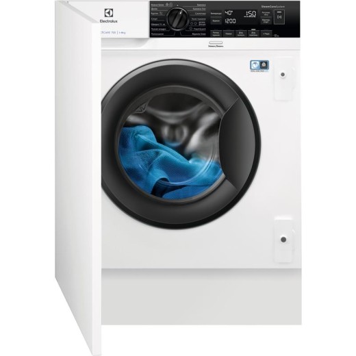 Пральна машина Electrolux вбудована фронтальна, 8кг, 1400, A+++, 55см, дисплей, пара, інвертор, білий