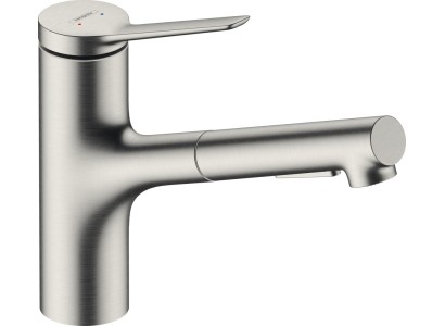 Змішувач для кухні Hansgrohe Zesis M33, довж.виливу - 219мм, витяжний, 1важіль, KM150, сталь