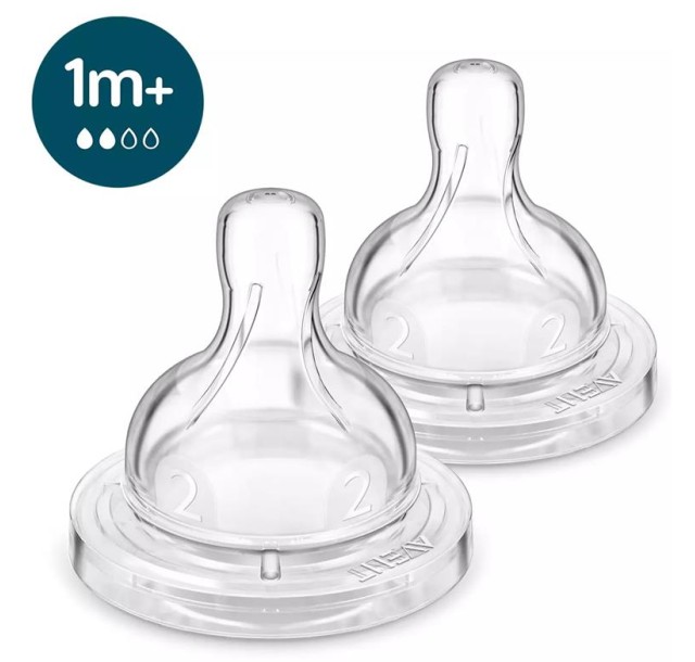Соска Avent Anti-Colic 1міс+, силіконова, повільний потік, 2шт