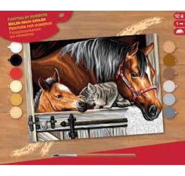 Набір для творчості Sequin Art Painting by numbers Senior Тріо у стайні 39*30см