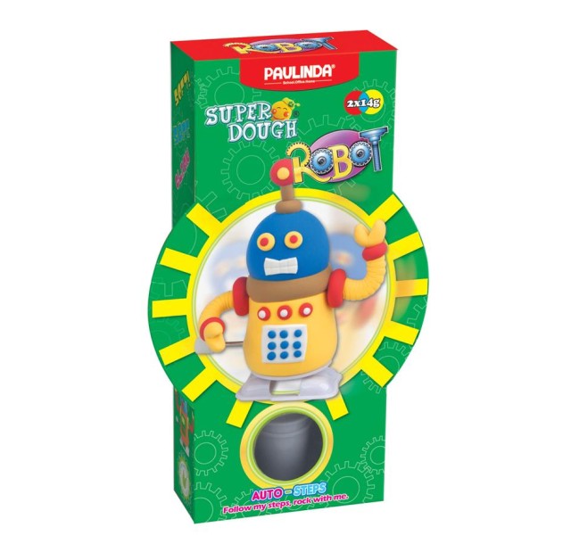 Маса для ліплення Paulinda Super Dough Robot заводний механізм, крокує, жовтий